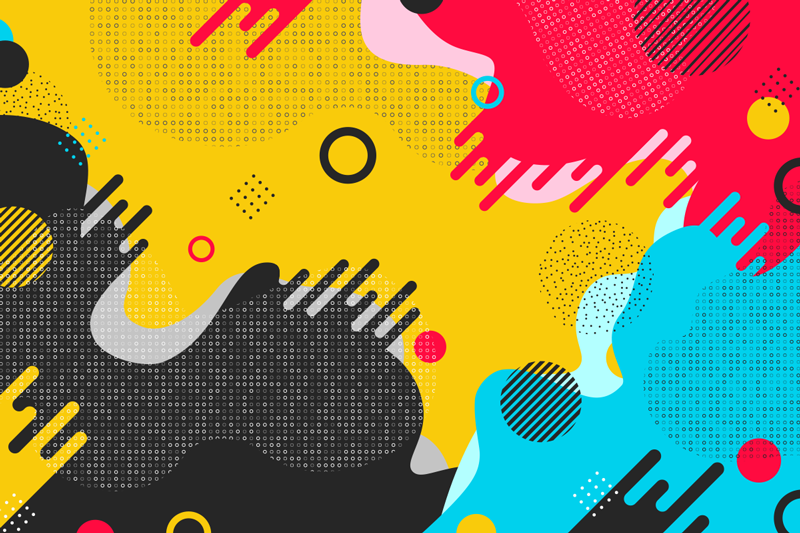 Memphis style Wall Mural sticker - TenStickers