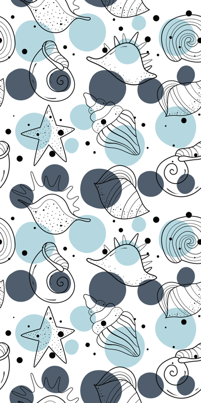 Vinilo naturaleza patrones de conchas con estilo - TenVinilo