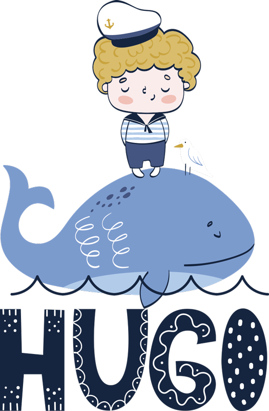 Jūrininko piešiamas jūrinės sienos lipdukas - „Tenstickers“