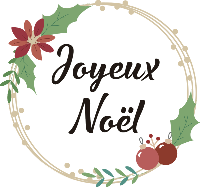 Sticker Noël vitrine houx festif simple - TenStickers