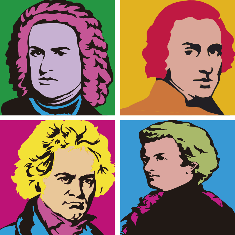 Grands auteurs musique classique musique classique adhesif deco ...