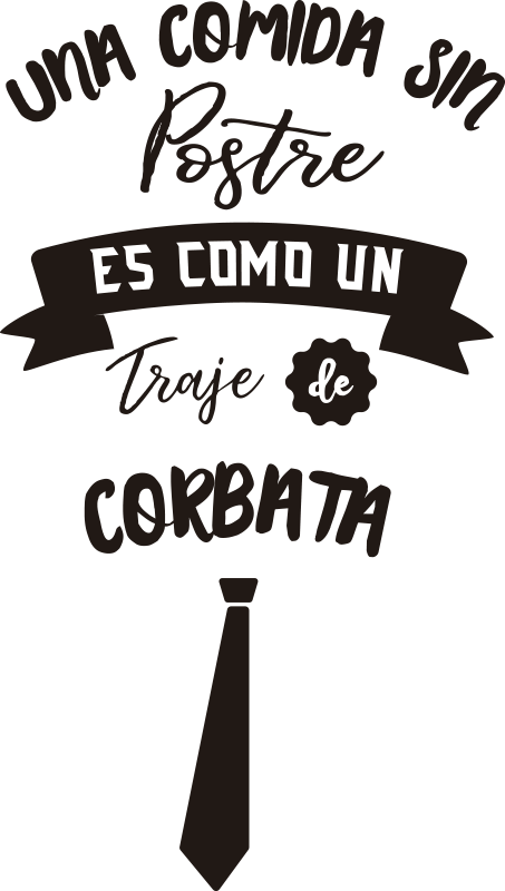 Vinilo para nevera comida sin postre - TenVinilo