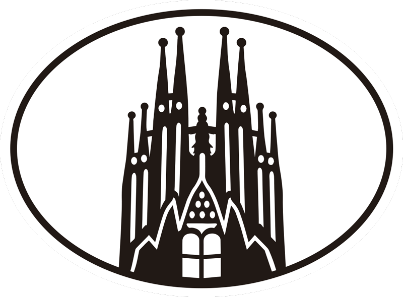 Pegatina coche Barcelona Sagrada Familia - TenVinilo