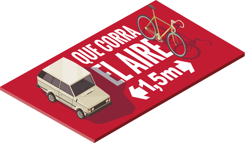 Vinilo precaución ciclista que corra el aire - TenVinilo