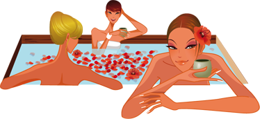 Women in a Jacuzzi Sticker - TenStickers