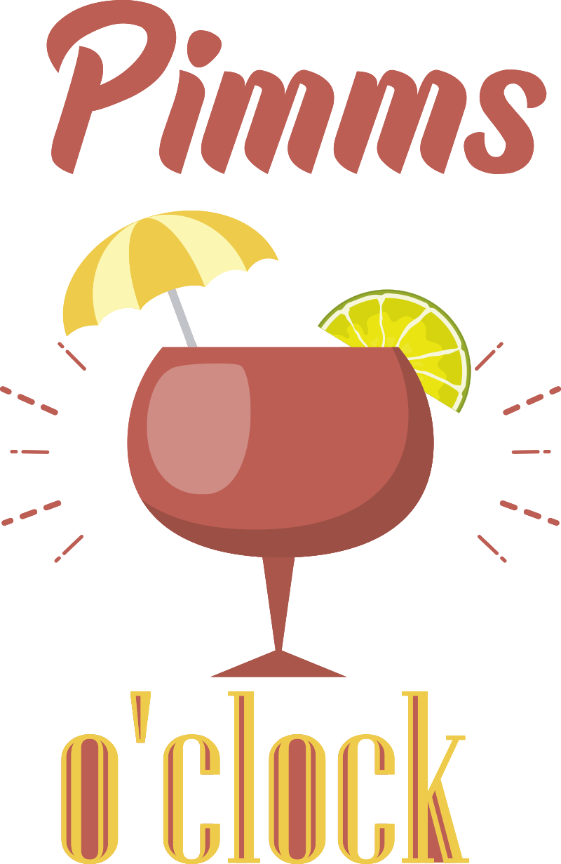 Pimms o'clock drink sticker - TenStickers