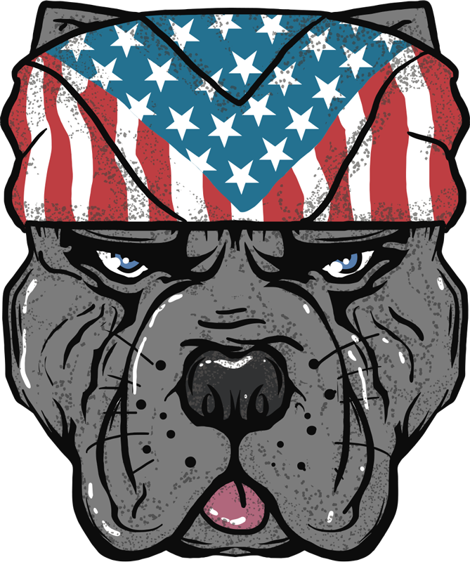 American bandana dog sticker - TenStickers