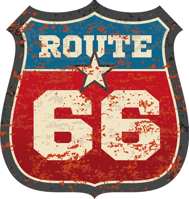 Route 66 location sticker - TenStickers