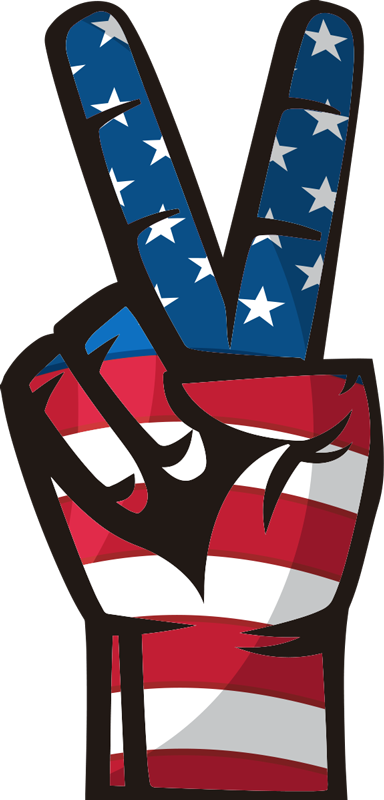 Peace out USA flag sticker - TenStickers