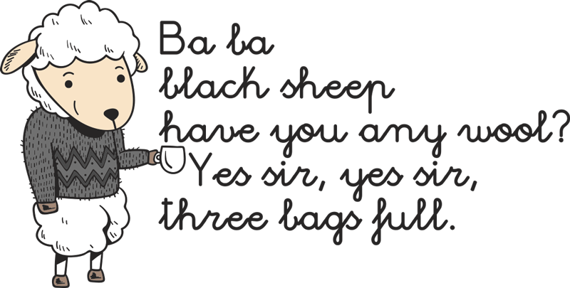 Ba ba black sheep nursery rhyme animal sticker - TenStickers