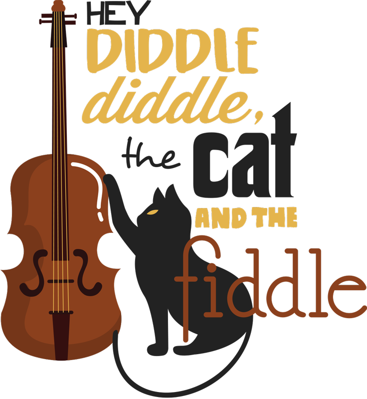 Hey diddle diddle nursery rhyme animal sticker - TenStickers