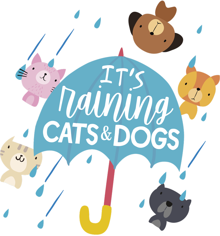 It's raining cats and dogs wall sticker - TenStickers