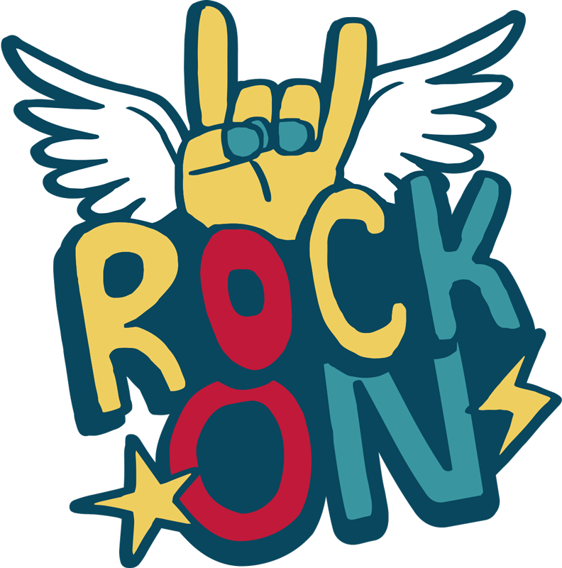 Rock on music car  Sticker - TenStickers