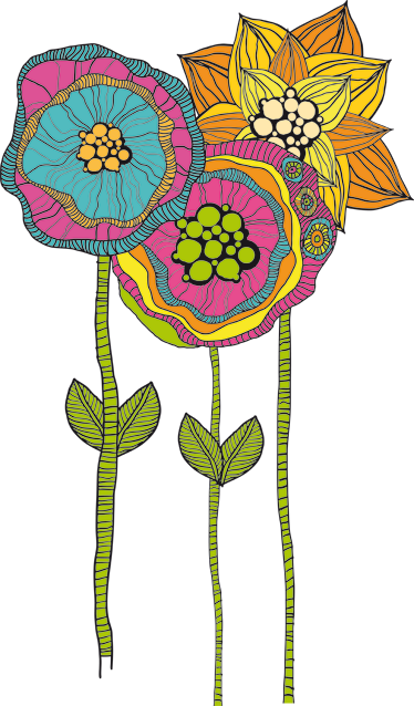 Vinilo decorativo flores hippies - TenVinilo