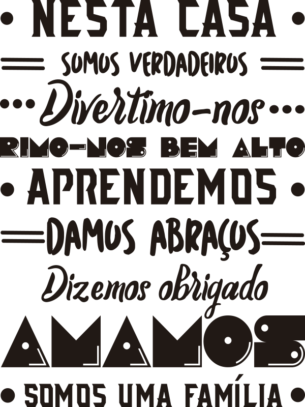 Autocolantes de texo Nesta Casa Amamos - TenStickers