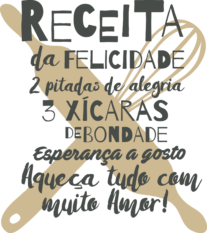 Autocolantes de casa Receita da Felicidade - TenStickers