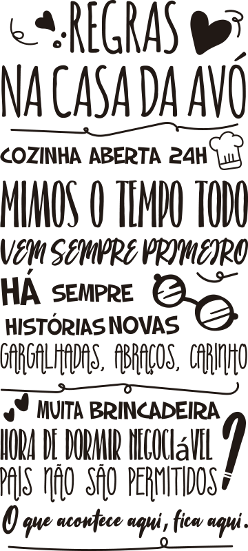 Autocolantes de texto Regras Na Casa Da Avó - TenStickers