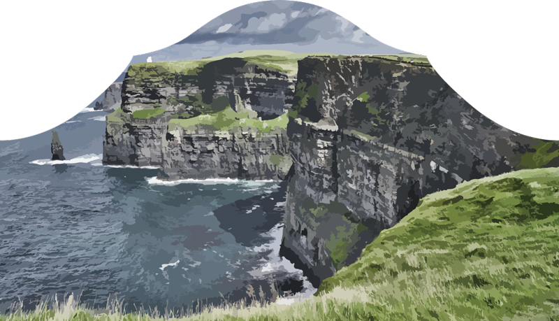 Irish cliffs headboard sticker - TenStickers