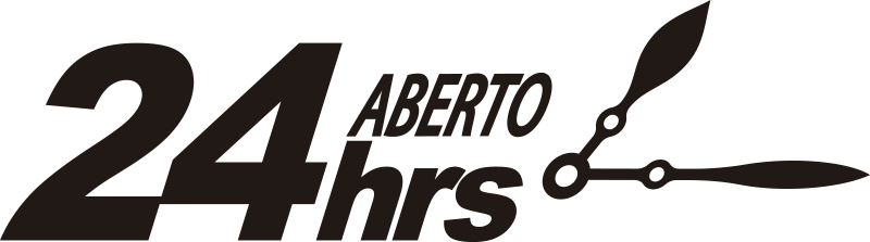 Aberto 24 horas Autocolante para parede industrial - TenStickers