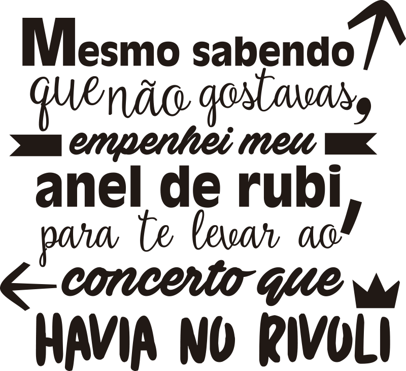 Vinis de letras de canções Paixão - TenStickers