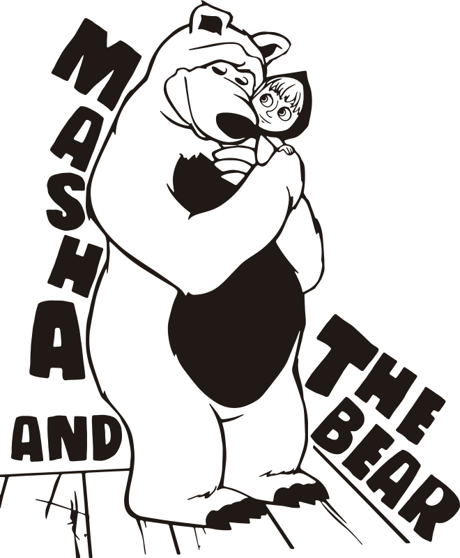 Vinilo decorativo cartoon Masha y el oso - TenVinilo