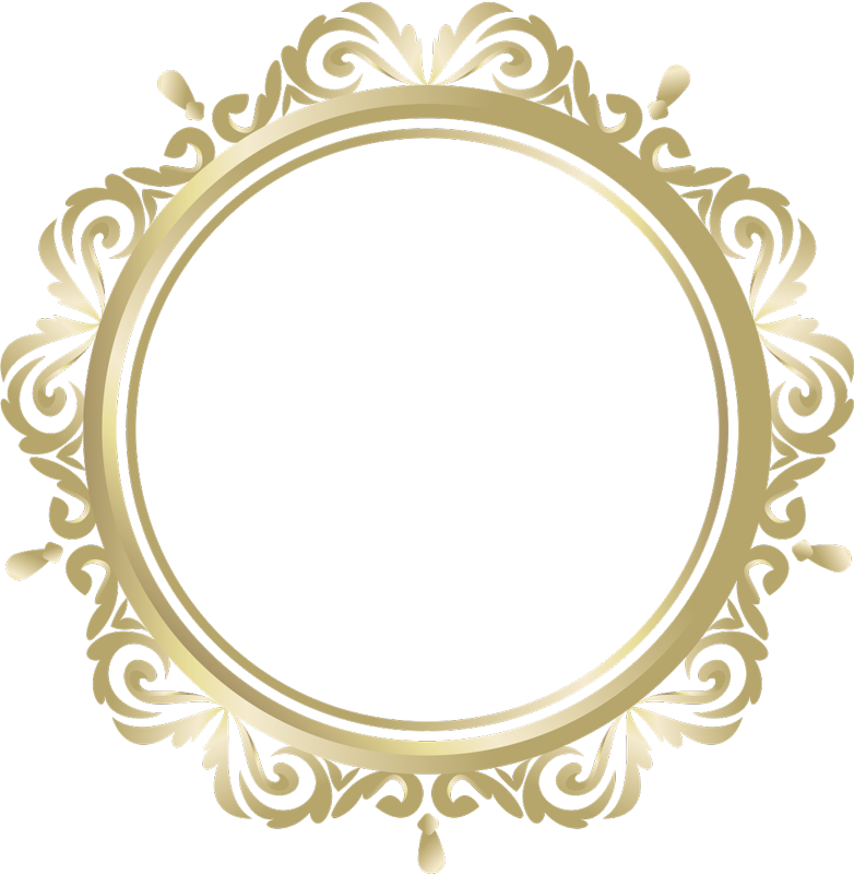 Round floral mirror frame mirror wall sticker