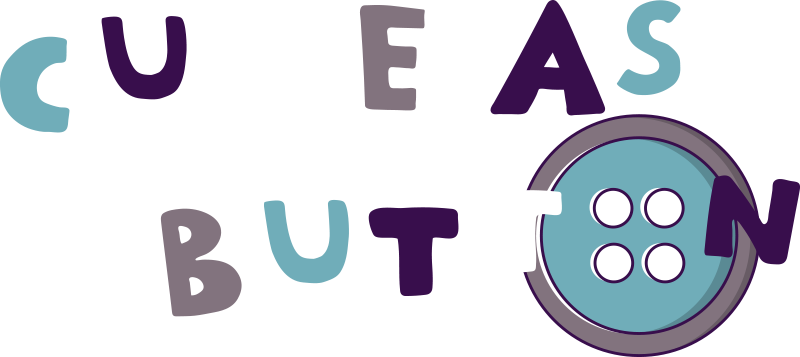 Cute as a button text mirror sticker - TenStickers