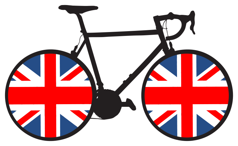 Union Jack bike cycling laptop sticker - TenStickers