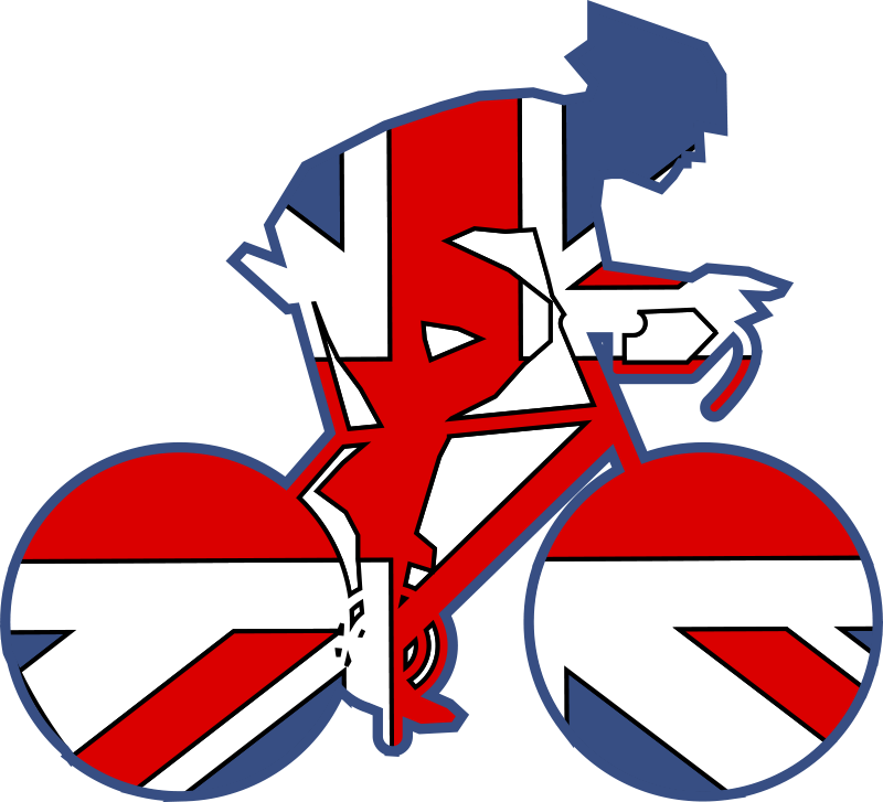 Union Jack cyclist decal - TenStickers