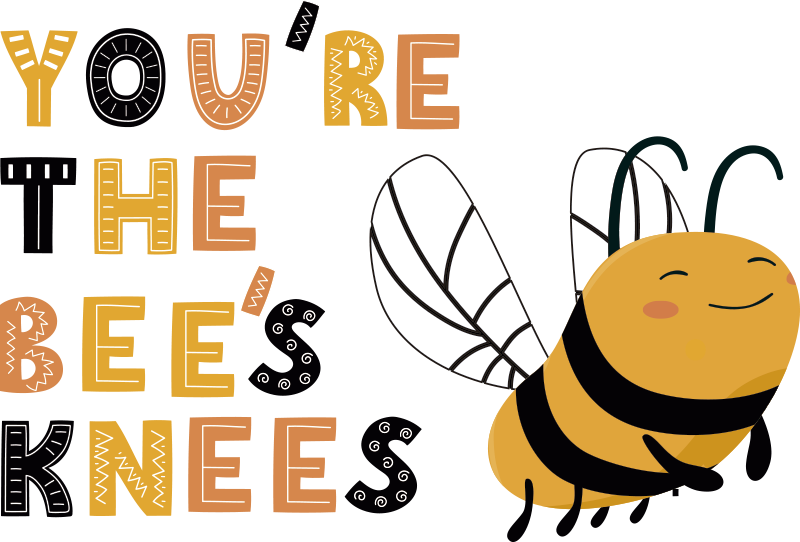 you-re-the-bee-s-knees-insect-wall-sticker-tenstickers