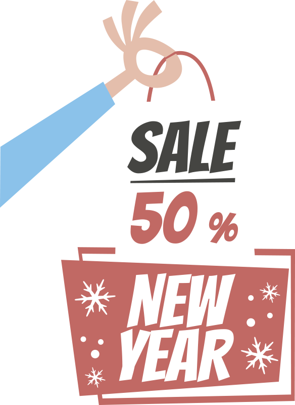 New year sale shopping bags sale sticker - TenStickers