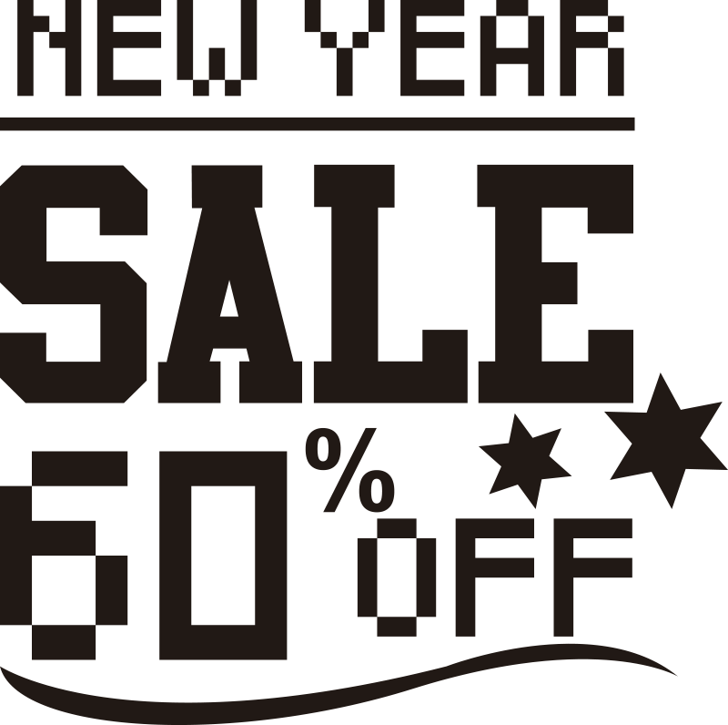 Pixel New Year sale sale sticker - TenStickers