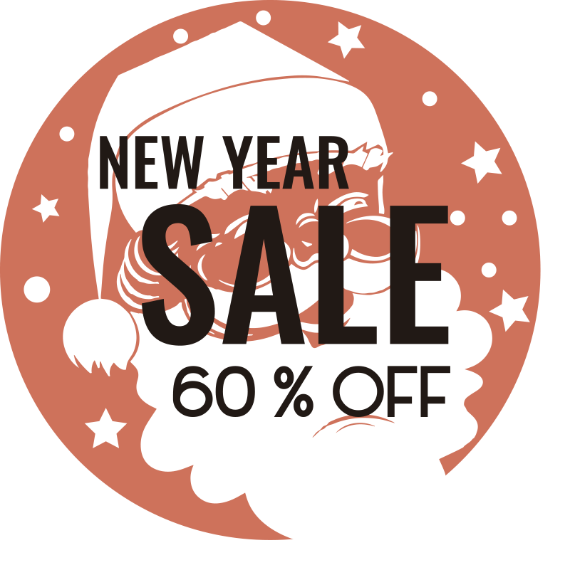 Santa New Year sale sticker - TenStickers