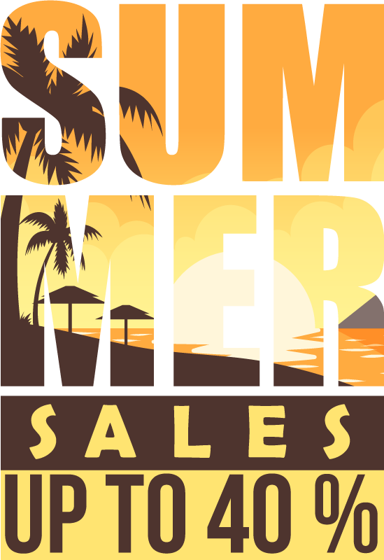 Sun summer sale sticker - TenStickers
