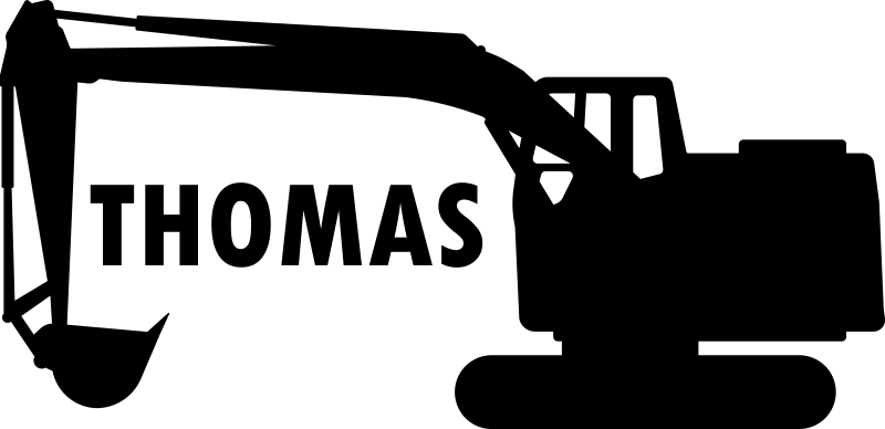 Customisable Digger with Name stickers for kid - TenStickers