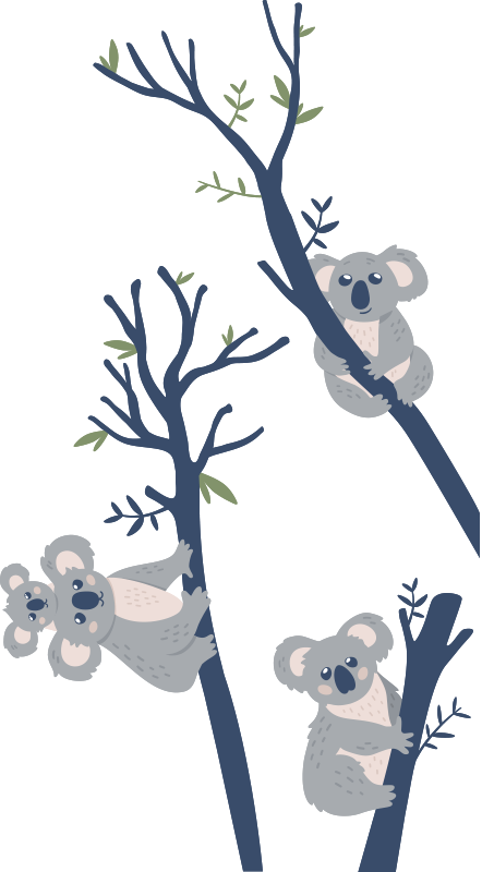 Koala and Tree wild animal decal - TenStickers