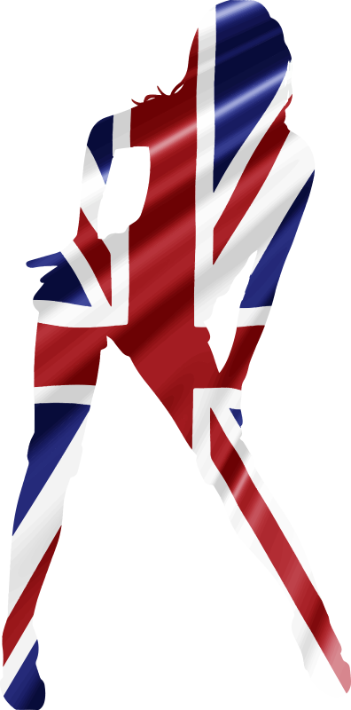 Sexy girl Union Jack silhouette Adult Sticker - TenStickers