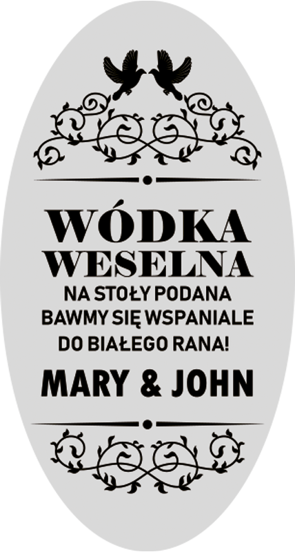 Naklejka ślubna na butelkę - TenStickers