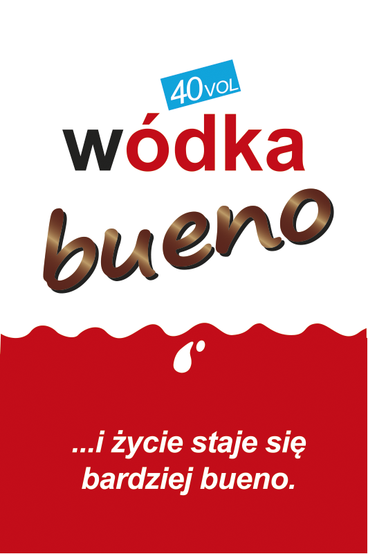 Ślubna naklejka na wódkę weselną bueno - TenStickers