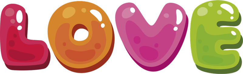 Love multicolor love sticker - TenStickers