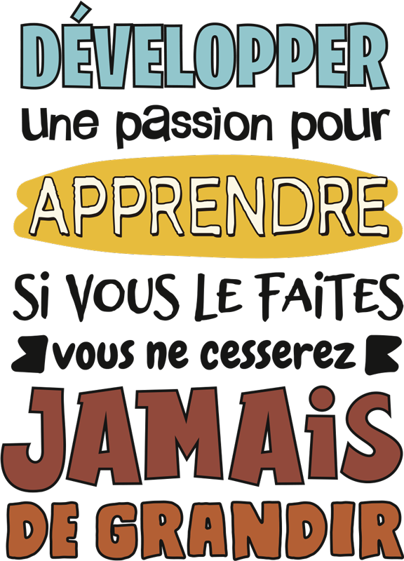 Passion pour l'apprentissage fr autocollant de motivation - TenStickers
