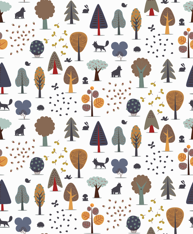 autocolante da janela floresta com animais - TenStickers