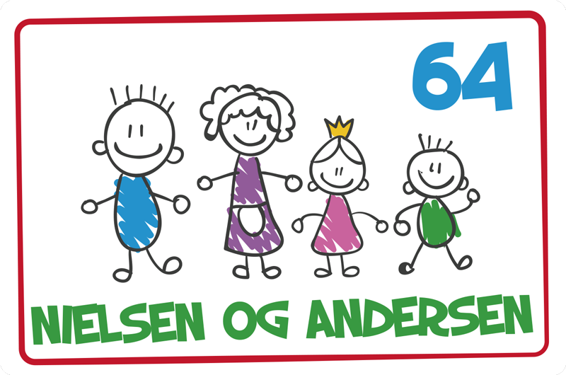 Familie postkasse personlig klistermærke - TenStickers