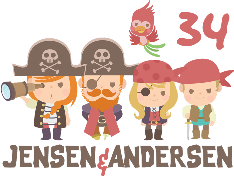 Tilpasses familiepirater postkasse hjemme mærkat - TenStickers