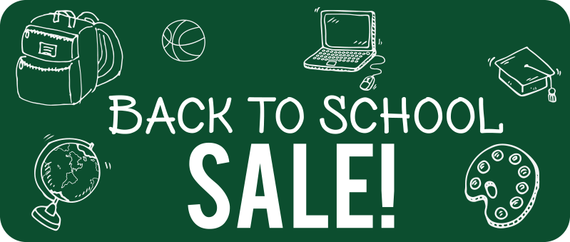 Green back to school Shop Window Sticker - TenStickers