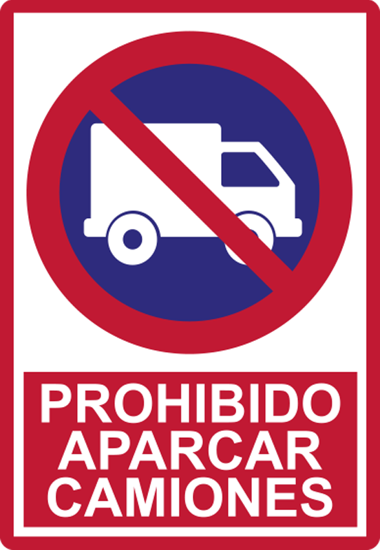Confuso Pantera muñeca Vinilo adhesivo señal prohibido estacionar camiones - TenVinilo