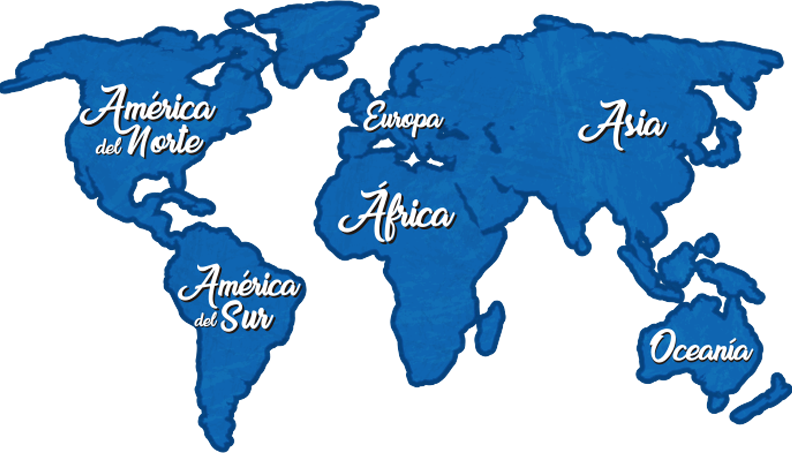 Vinilo de pared clásica del mapa del mundo azul - TenVinilo