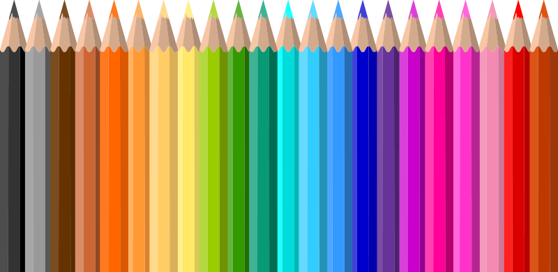 Crayon de couleur bordant un autocollant de bordure murale