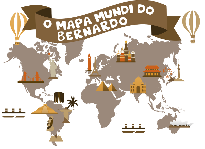 Autocolante mapa mundo para pequenos exploradores  - TenStickers