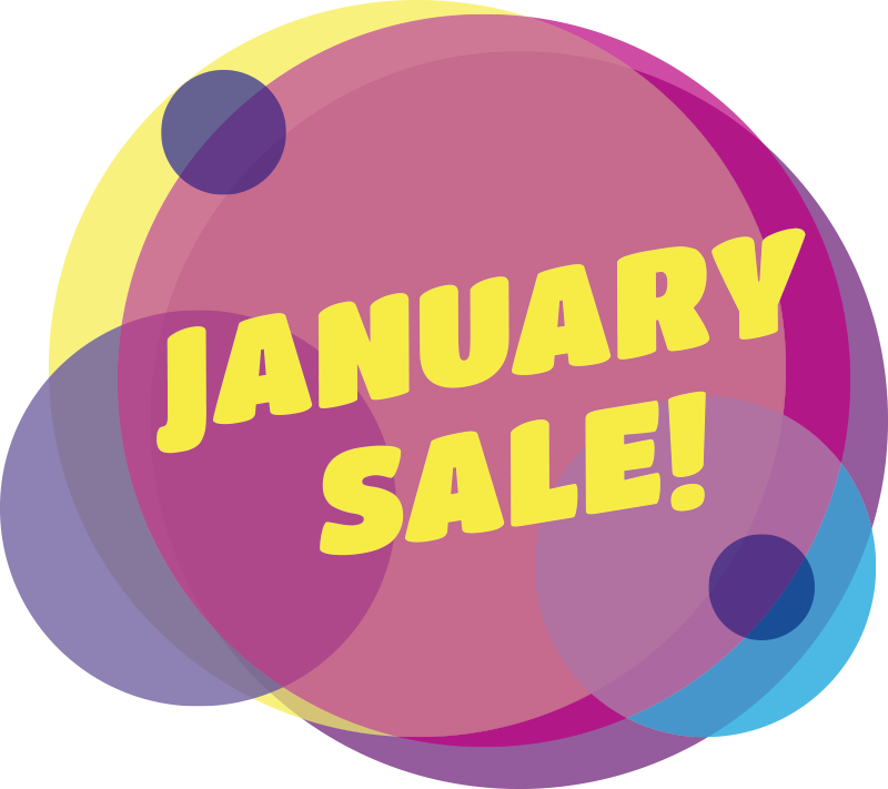 Circle January sale window sticker - TenStickers